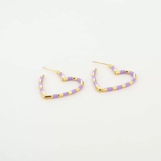 Bijoutheek Oorknoppen Hart Gekleurde Strepen