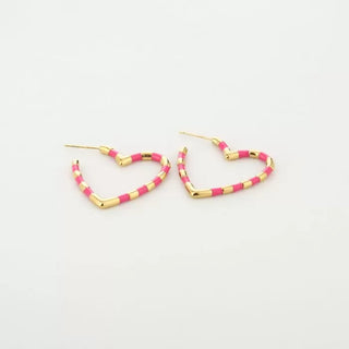 Bijoutheek Oorknoppen Hart Gekleurde Strepen