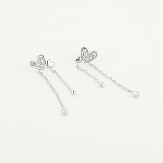 Kaufen silber Bijoutheek Ohrstecker 2 Herzen String Stones