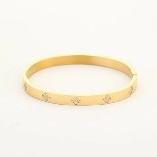 Bijoutheek Armband (Sieraad) Klaver Strass Bangle