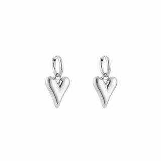 Kopen zilver Bijoutheek Oorhangers Hart