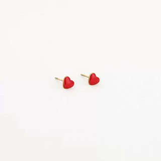Bijoutheek Oorknoppen Rood Hart