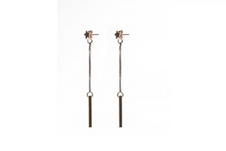 Kopen rose Karma pull through oorbel tubes stars