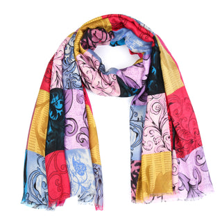 Kopen oranje Bijoutheek Sjaal (Fashion) Flowers (90 x 180cm)