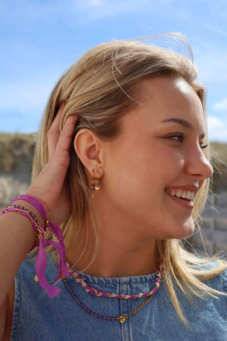 Solid Gold Edelsteen Tussenstuk Armband - Amethist