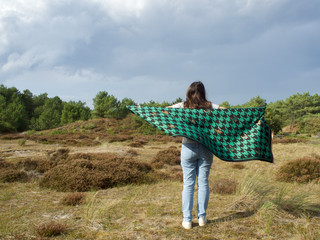 Bijoutheek Sjaal (Fashion) Pied-de-poule patroon (190 x 70cm)
