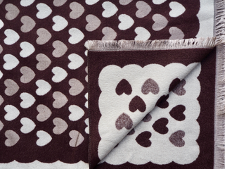 Kopen bruin Bijoutheek Sjaal (Fashion) Hartjes patroon (190cm x 65cm)