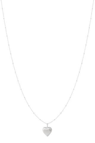 Kopen zilver Bijoutheek Collier Lang Bol Hart