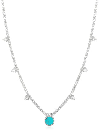 Ania Haie Turquoise Drop Disc zilveren ketting - BijoutheekAnia Haie Turquoise Drop Disc zilveren kettingAnia Haie