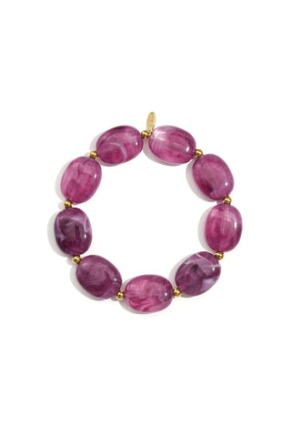 Bijoutheek Armband (Sieraad) Elastiek Kralen Ovaal Plat
