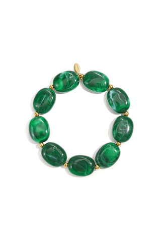 Bijoutheek Armband (Sieraad) Elastiek Kralen Ovaal Plat