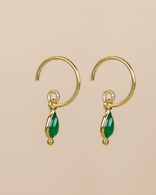 Muja Juma Oorhangers Baeus green agate drop
