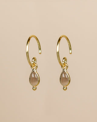 Muja Juma Oorhangers Baeus smokey quartz 3x5mm drop