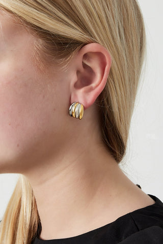 Bijoutheek Oorknoppen Bicolor Goud Zilver Fusion