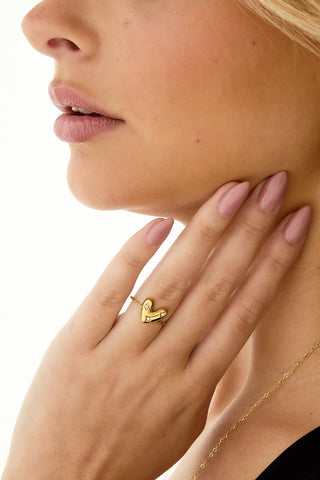 Bijoutheek Ring (Sieraad) Hartje Steentjes
