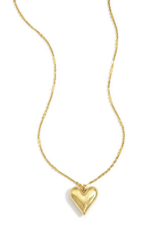 Bijoutheek Collier Bol Hart Mat Geborsteld