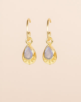Muja Juma Oorhangers Damselfly labradorite drop