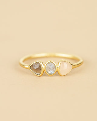 Muja Juma Ring (sieraad) Glasswing labradorite 3x4mm oval ring 56