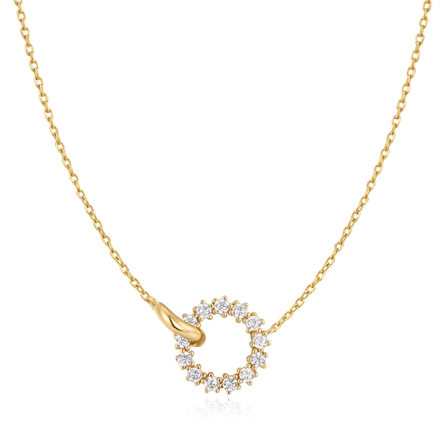 ANIA HAIE Miss Twinkle Gold Interlinked Circles Pavé Necklace