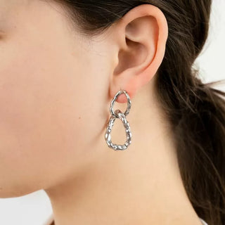 Bijoutheek Oorknoppen 2 Bewerkte Hoops (4-5cm)
