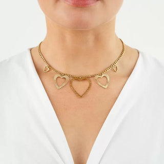 Bijoutheek Collier Bedels Schakel Hartjes