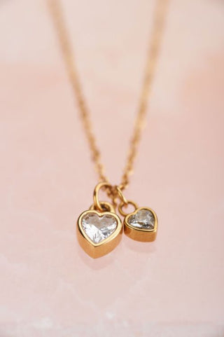 My Jewellery met twee strass hartjes