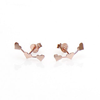 Karma symbols earring triple hearts gold