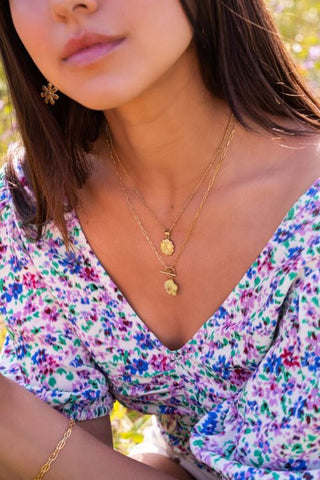 My Jewellery Casa fiore ketting met gouden bloemen hanger