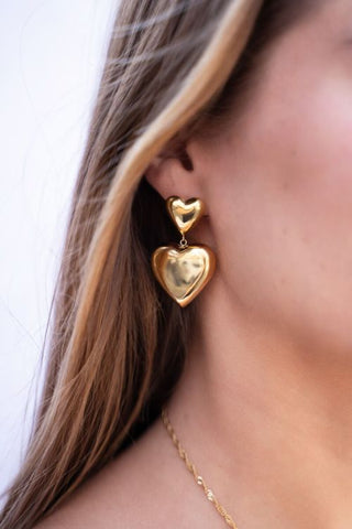 My Jewellery Statement oorbellen met twee hartjes