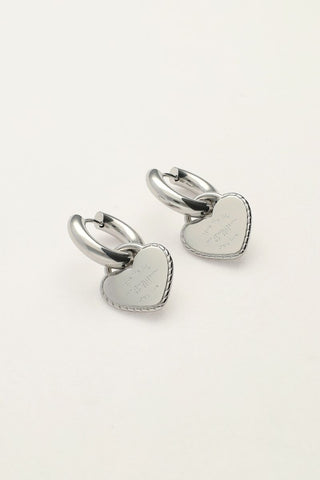 Kopen zilver My Jewellery Candy oorringen met grote harten