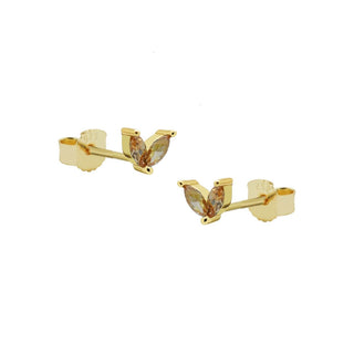 Karma Oorknoppen symbol double leaves goud