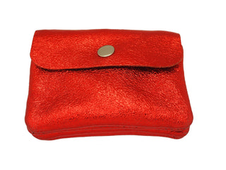 Kopen metallic-rood Bijoutheek Italiaanse leren dames portemonnee