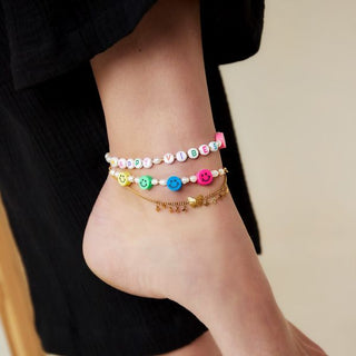 Yehwang Enkelbandje Smileys Goud