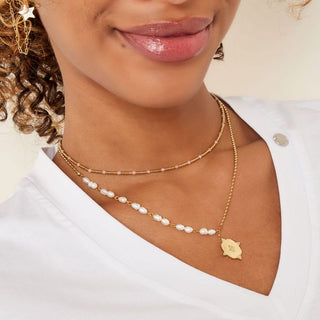 Yehwang  Ketting Parels Bedel Goud