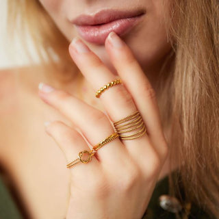 Yehwang Ring Dubbel Gedraaid Goud (Maat 16-18)