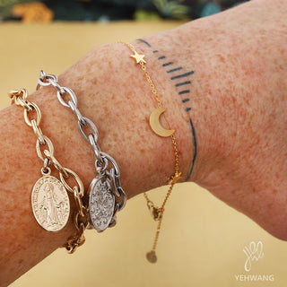 Yehwang Armband maan sterren zilver