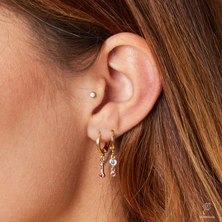 Yehwang Earring triple strass crystal silver