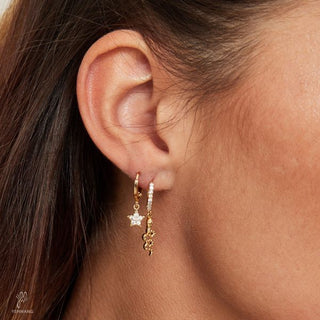 Yehwang Earring star crystal silver