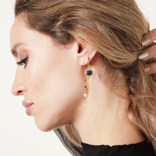 Yehwang Earring Green Stone Gold