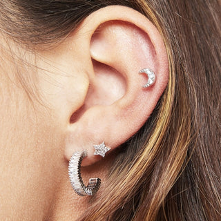 Yehwang Ohrringring Kristallsilber
