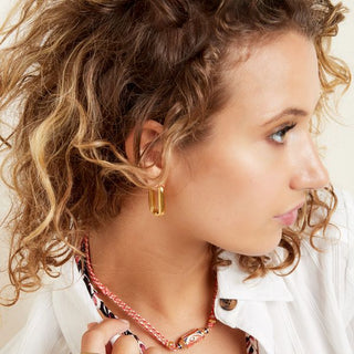 Yehwang Ohrringe Square Hoop Gold