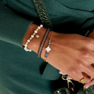 Yehwang Armband (sieraad) Witte Kralen Parels Zon Goud White