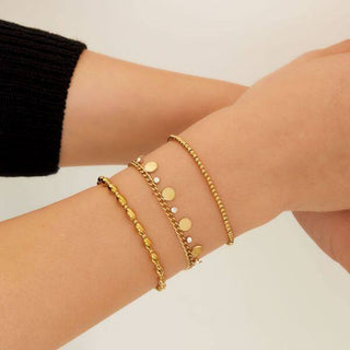 Bijoutheek-Armband (Schmuck) Scheiben und weiße Steine