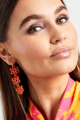 Bijoutheek Ear Studs Triple Flower Beads