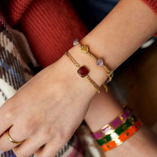 Bijoutheek-Armband (Schmuck) Quadratischer Stein