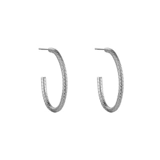Bijoutheek Stud Earrings Oval Hoop Snake Pattern