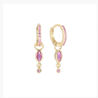 Kopen roze Dottilove Oorhangers ovaal steen