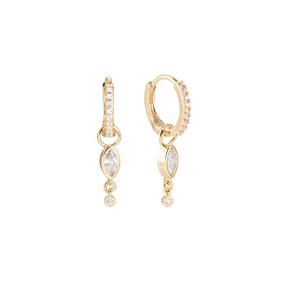 Kopen goud Dottilove Oorhangers ovaal steen