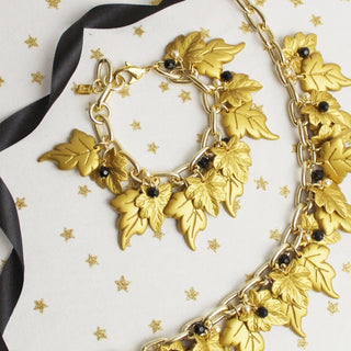Camps & Camps Necklace The festive fluttering leaf Yellow