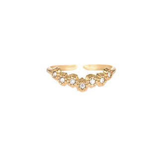 Bijoutheek Ring (Jewelry) Daisy Rhinestone Stones Crystal (One Size)